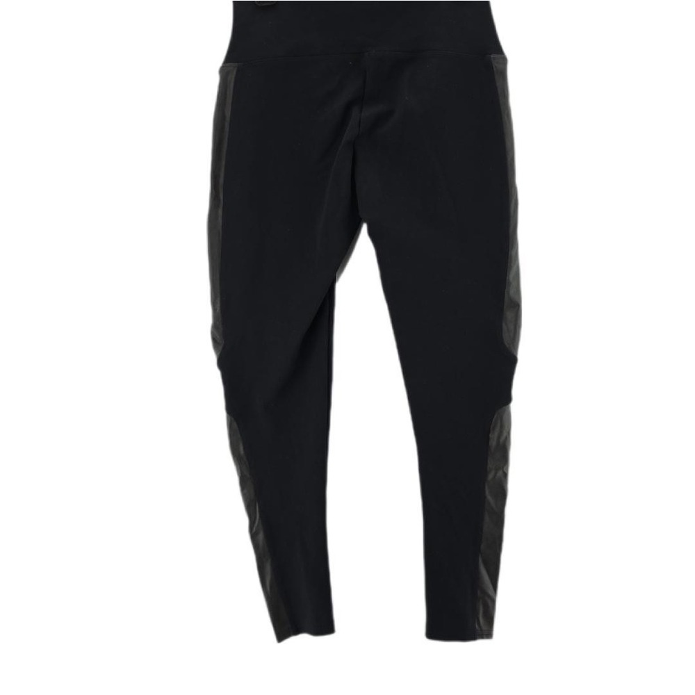Spanx Pants Womens XL Black Faux Leather Side Panel High Rise Stretch‎ Leggings